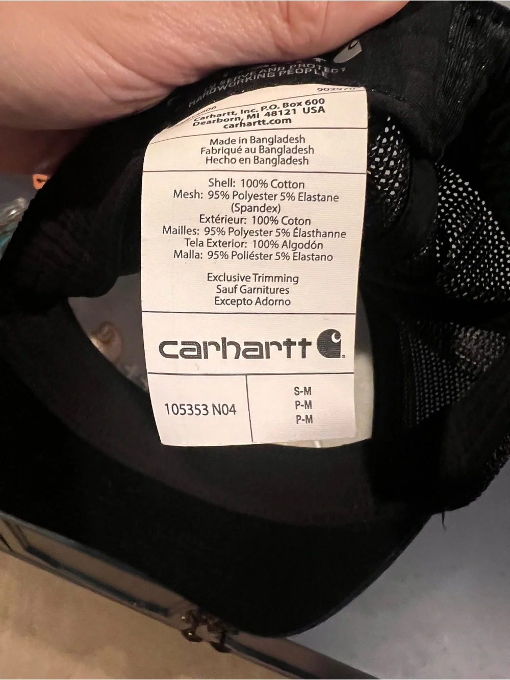 Carhartt Black Cap with Yellow Logo Embroidery